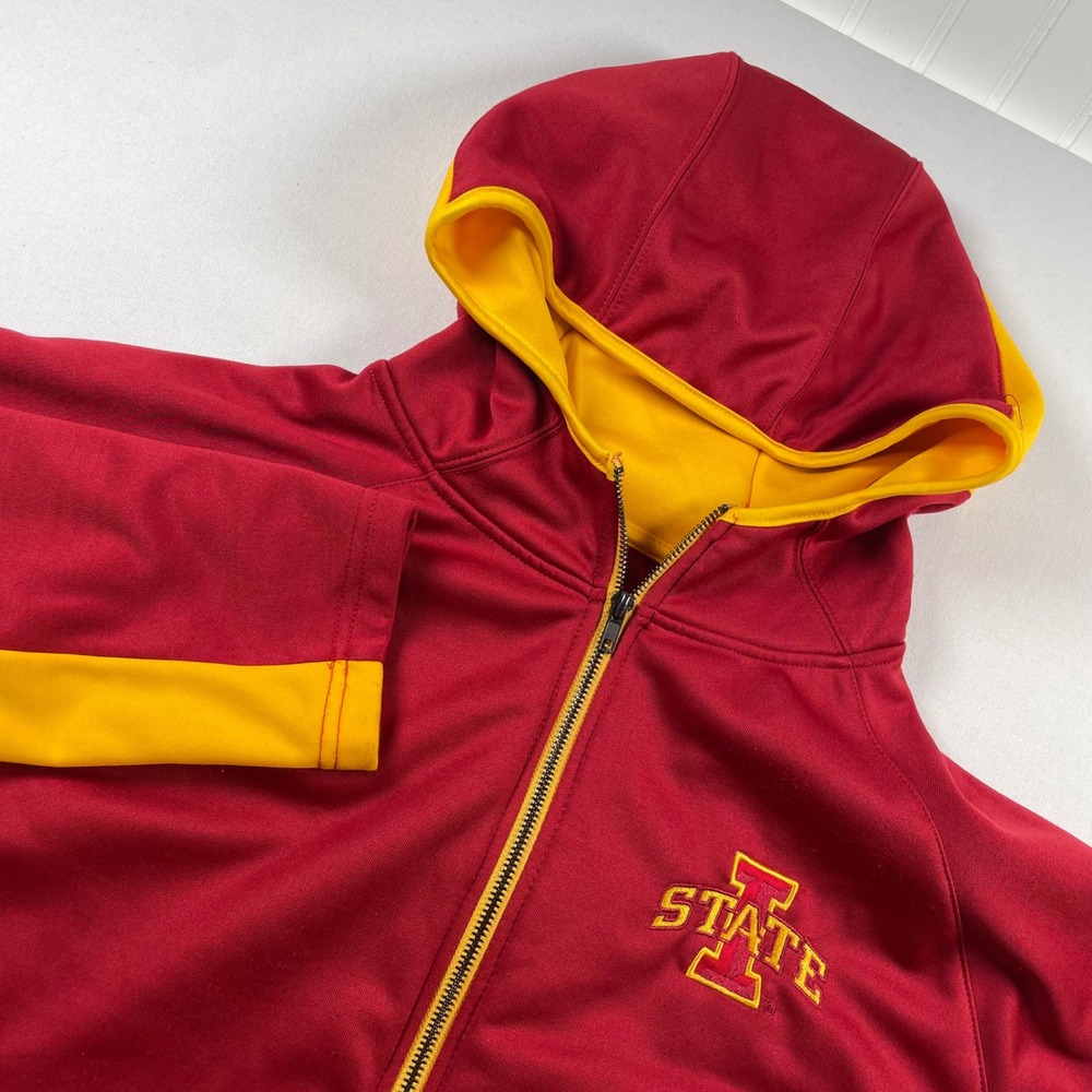 Colosseum Iowa State Cyclones Full Zip Hoodie Mens XXL Red Gold NCAA Sweatshirt